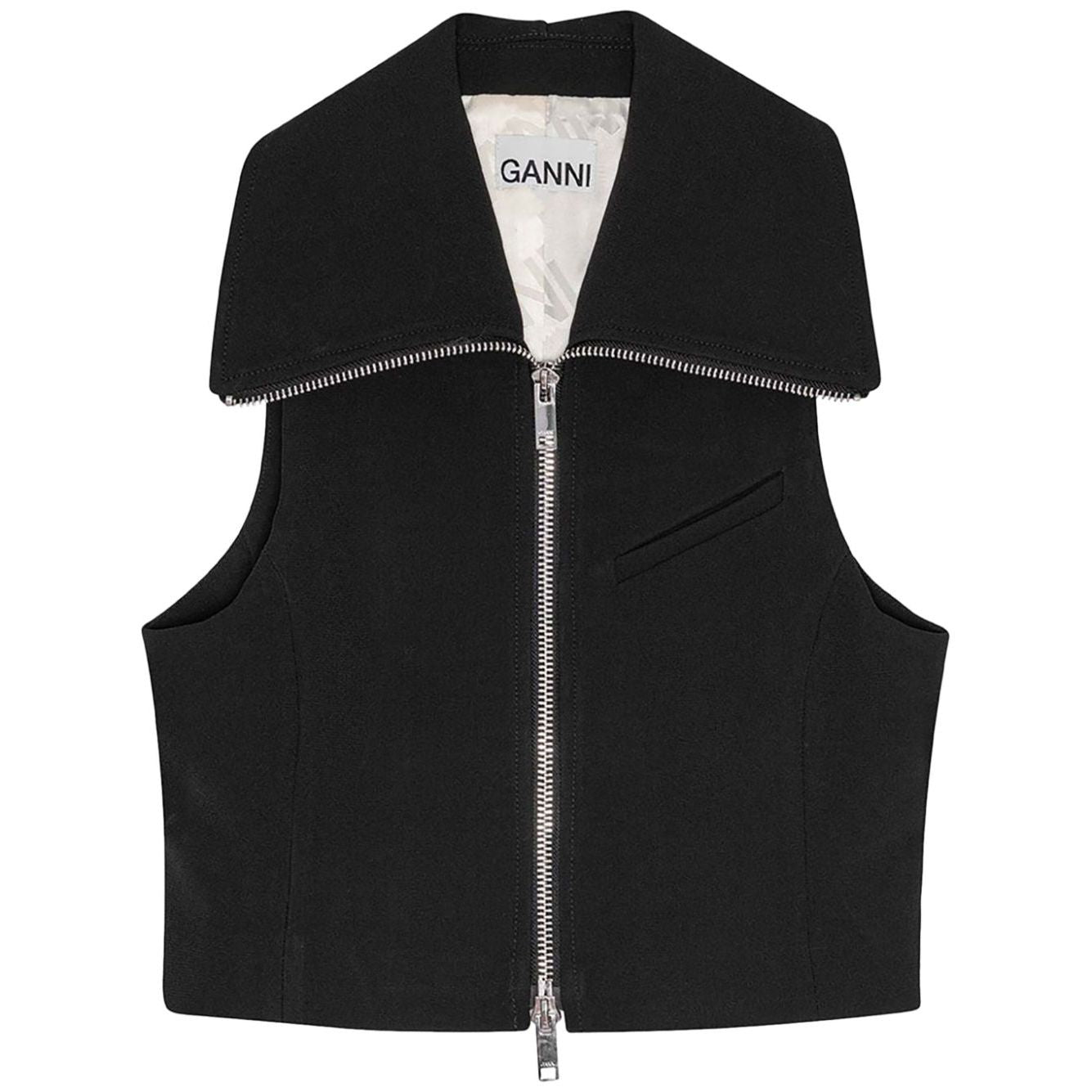 Ganni Sleeveless tank top with zip
