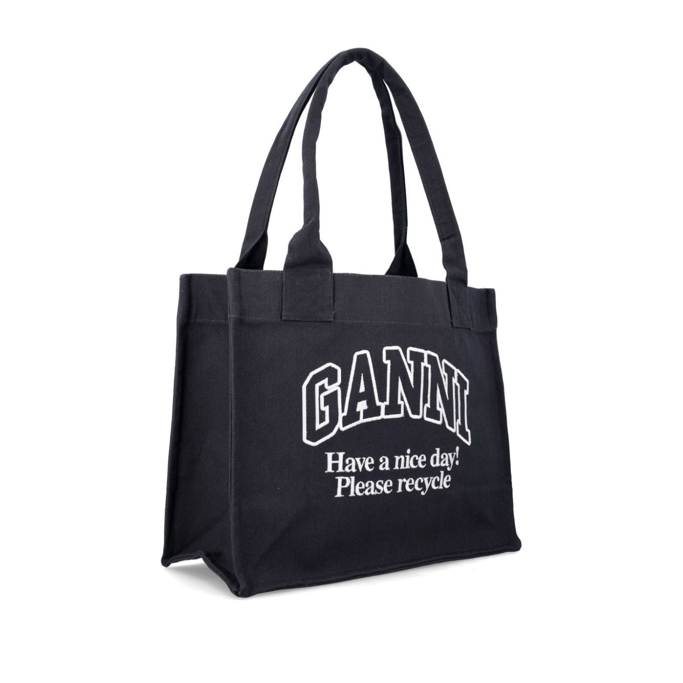 Front view with bag zipped and handles upright.