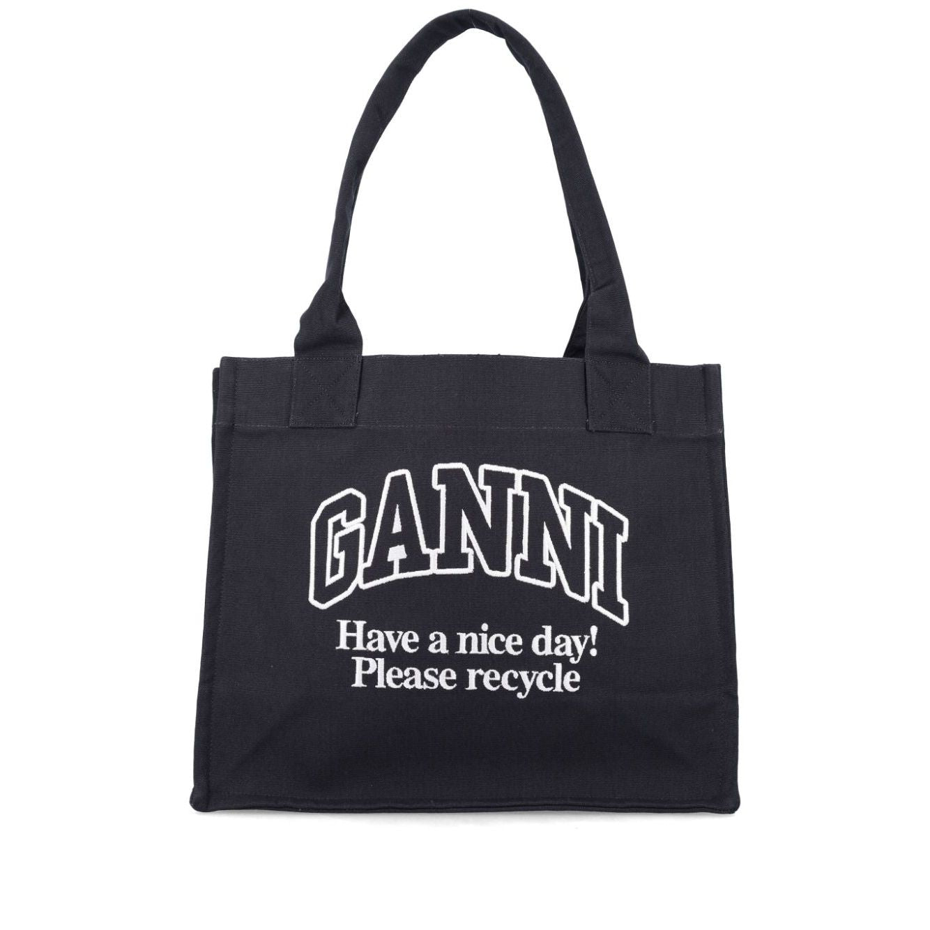Front view with bag zipped and handles upright.