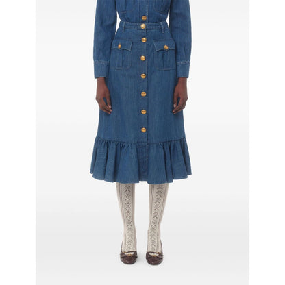 Valentino Denim Midi Skirt