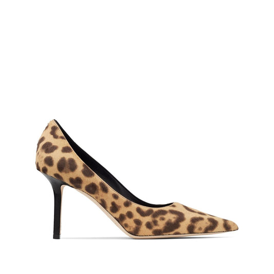 Jimmy Choo Love 85 Leopard Print Pony Pumps High Heel