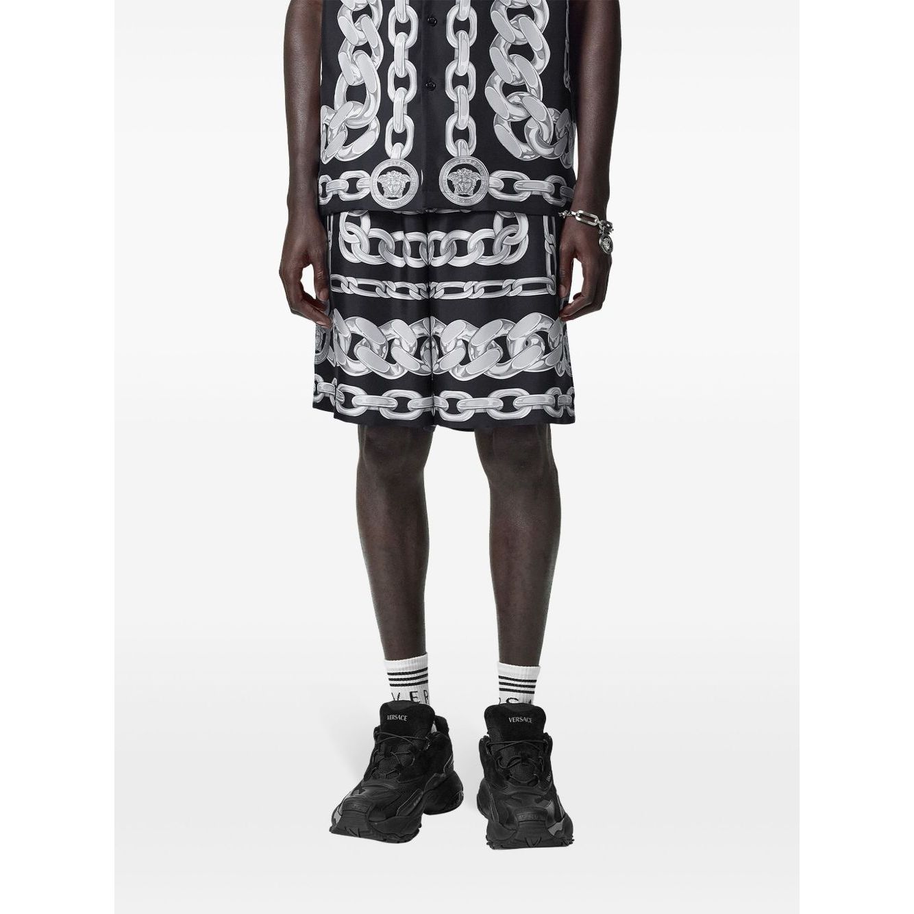 Versace Medusa Chains Silk Shorts