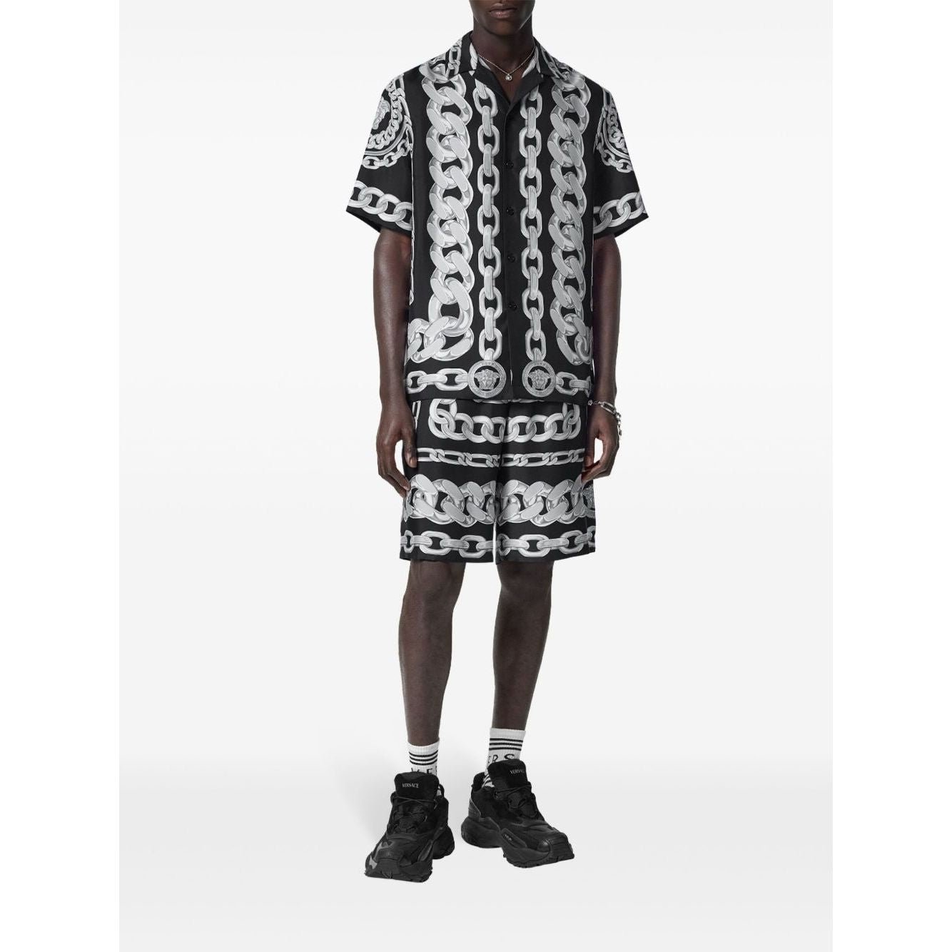 Versace Medusa Chains Silk Shorts