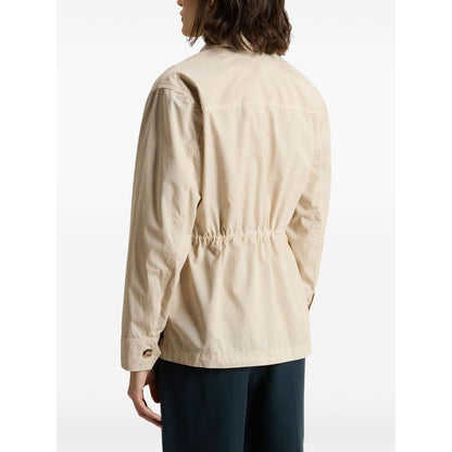 Woolrich Garment-Dyed Pure Cotton Overshirt beige