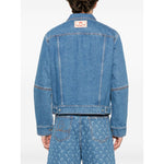 Marine Serre crescent moon-print denim jacket