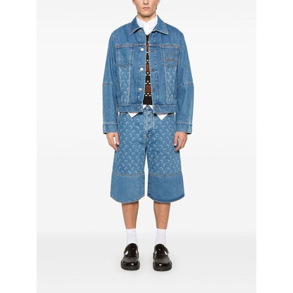 Marine Serre crescent moon-print denim jacket