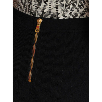 Balmain Button Embellished Knitted Skirt