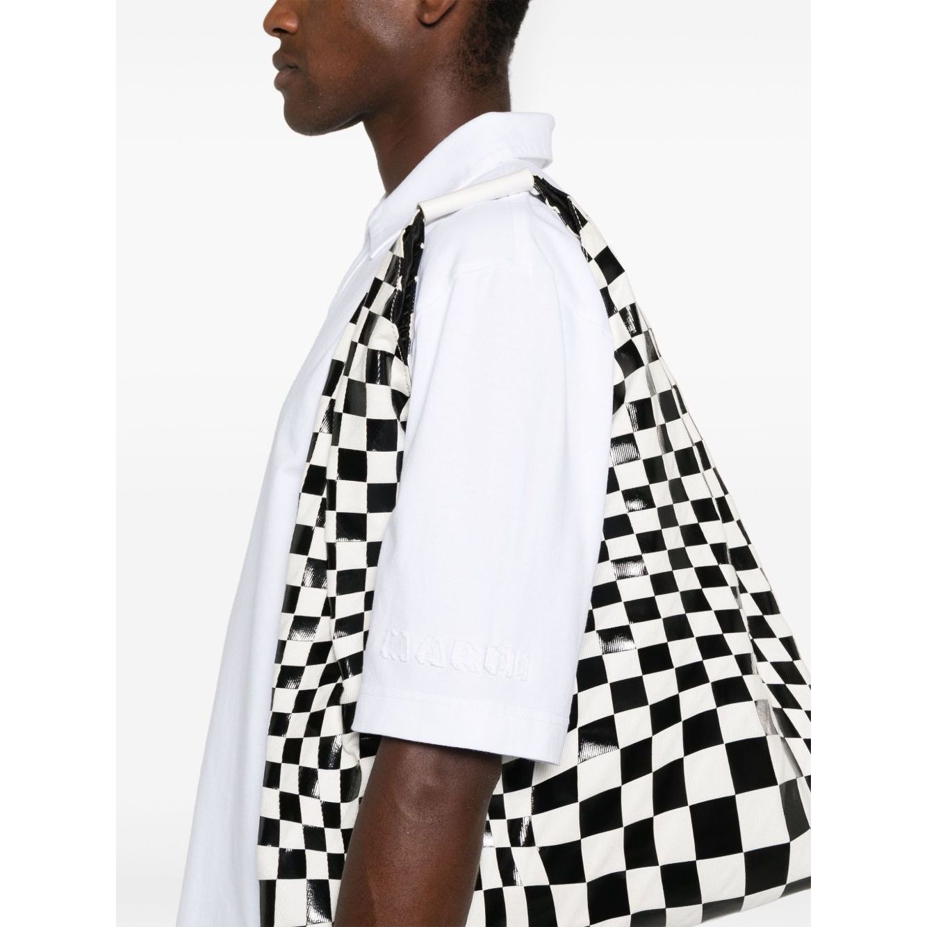 Marni logo-patch polo shirt