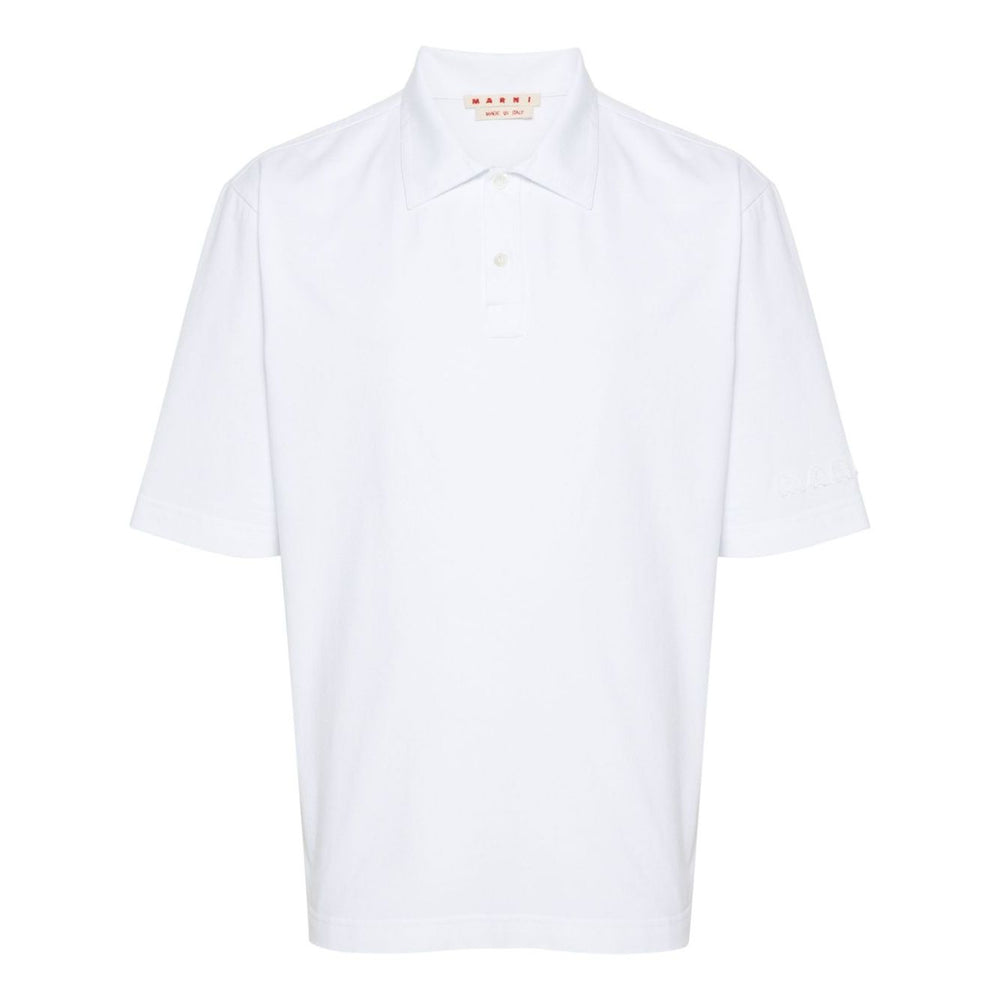 Marni logo-patch polo shirt Topwear