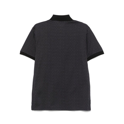 Emporio Armani jersey polo shirt with all-over jacquard lettering