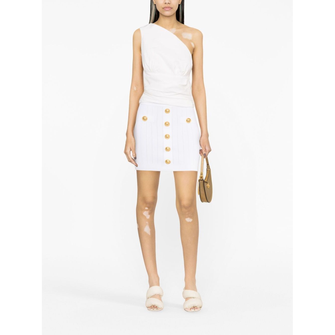 Balmain ribbed-knit miniskirt