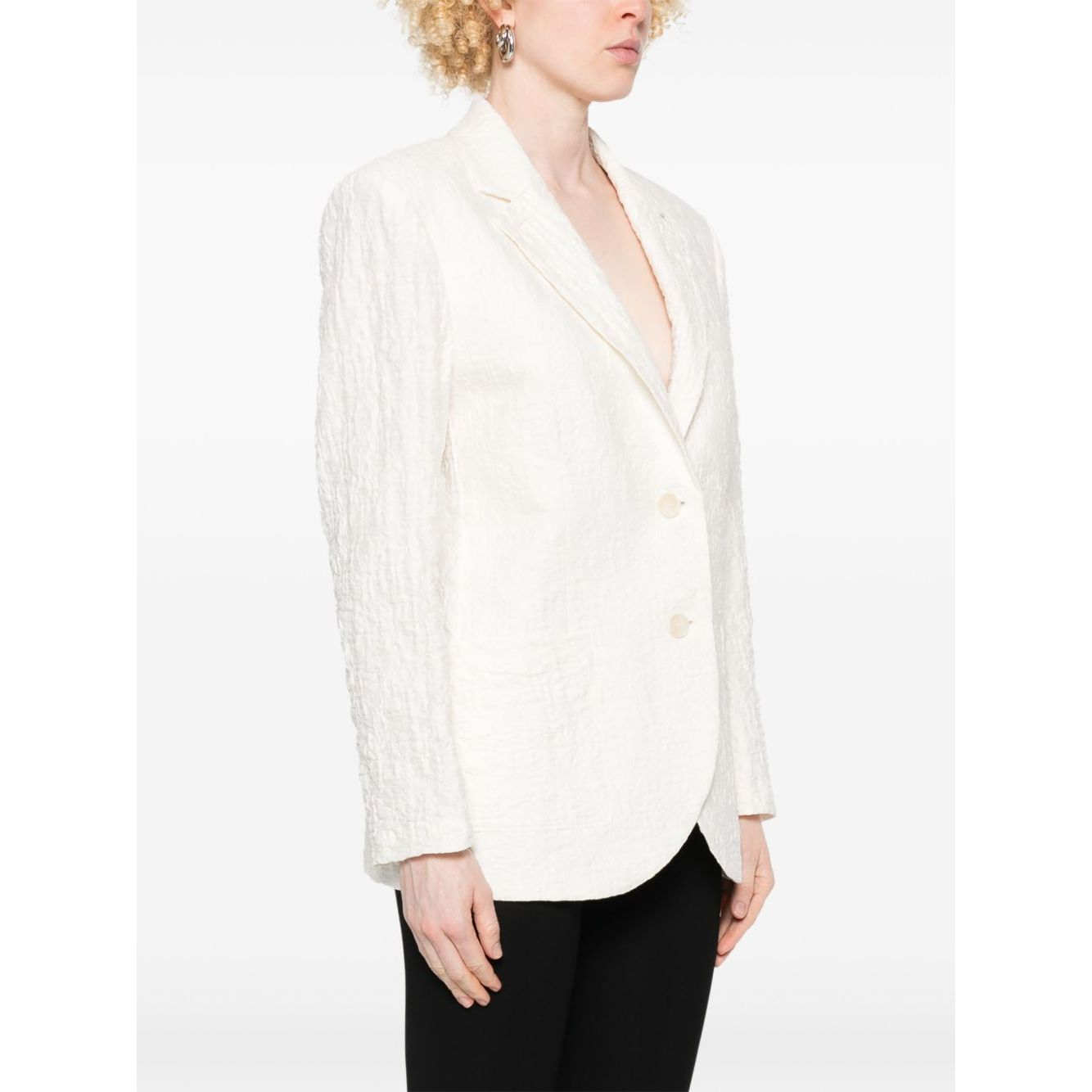 Harris Wharf London crinkled shoulder-pads blazer
