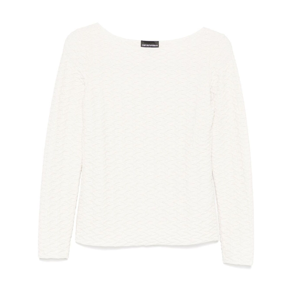Emporio Armani Jacquard boat-neck top Topwear
