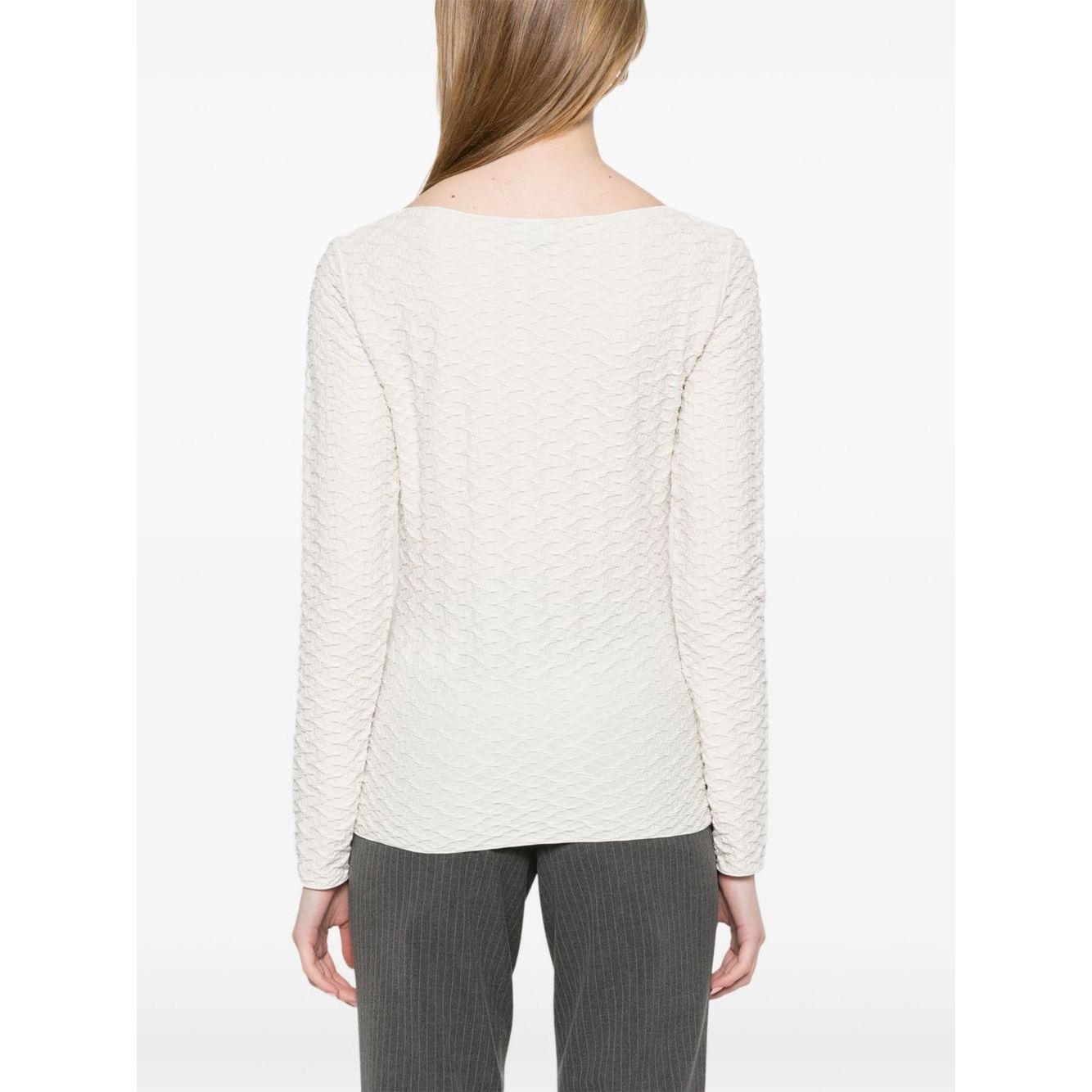 Emporio Armani Jacquard boat-neck top Topwear