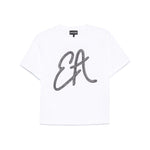 Emporio Armani Cotton jersey T-shirt with maxi lurex logo Topwear