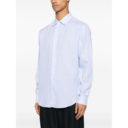 Emporio Armani logo-embroidered long-sleeve shirt