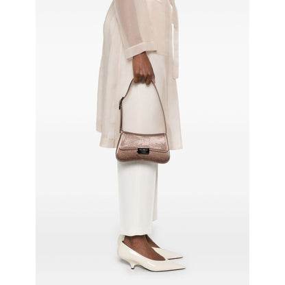 Emporio Armani Satin shoulder bag with rhinestones