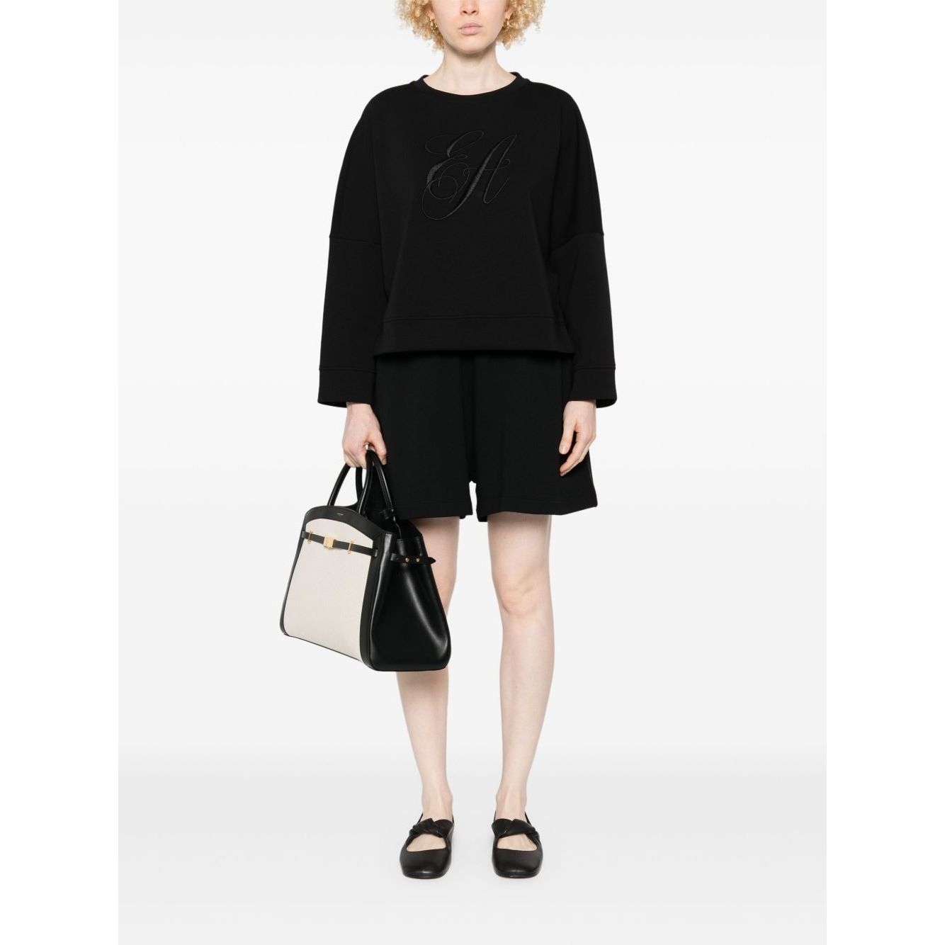 Emporio Armani Double jersey sweatshirt with logo embroidery