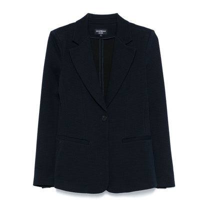 Emporio Armani Icon single-breasted blazer in an embossed jacquard knit jersey