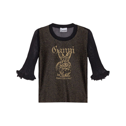 Ganni Sheer Jacquard Top