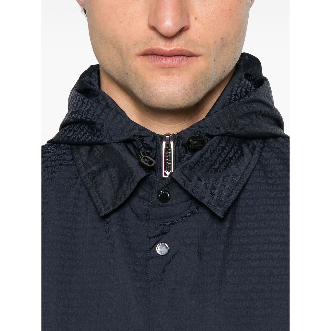 Emporio Armani Blouson with internal nylon bib jacquard all-over lettering