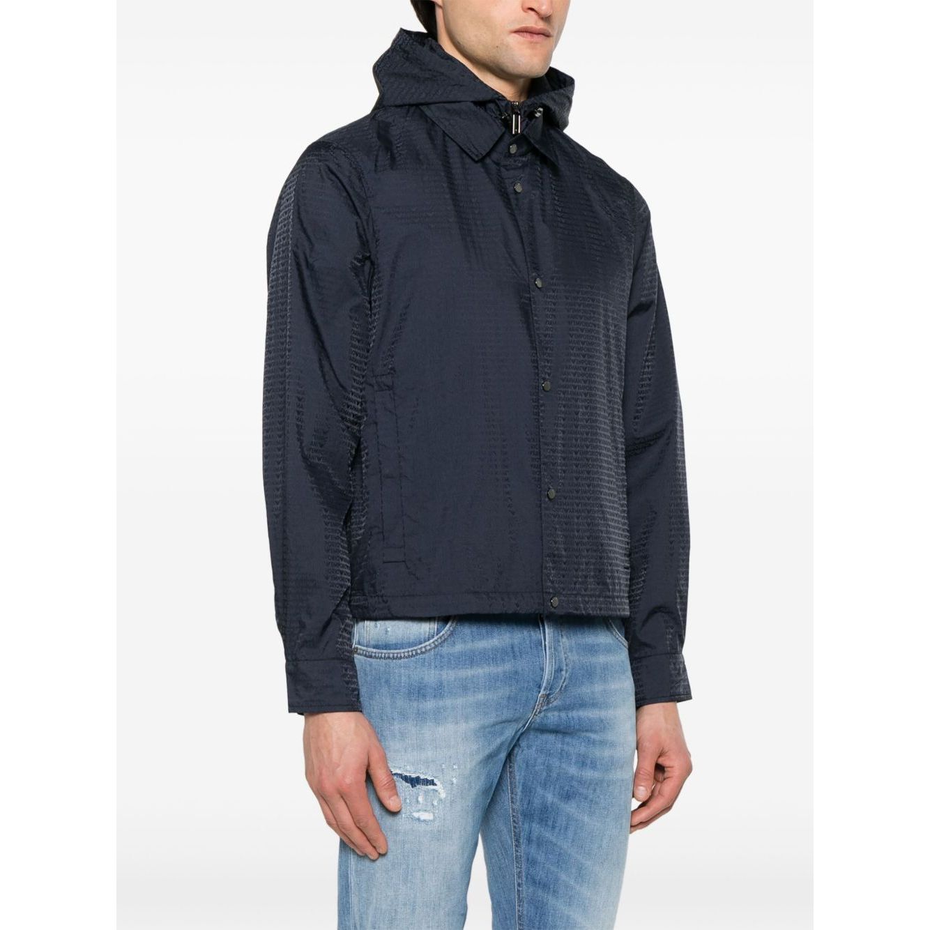 Emporio Armani Blouson with internal nylon bib jacquard all-over lettering