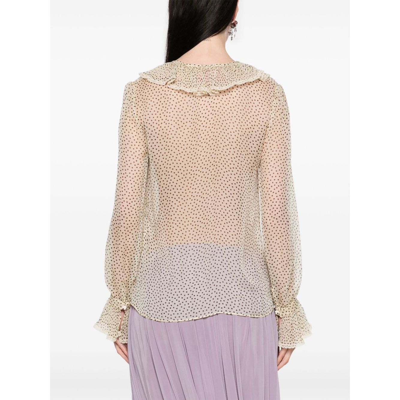 Valentino Plus-de-pois Print Light Georgette Shirt