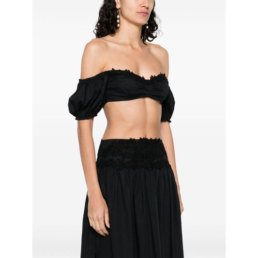 Ermanno Scervino Off-shoulder Lace detail cotton top