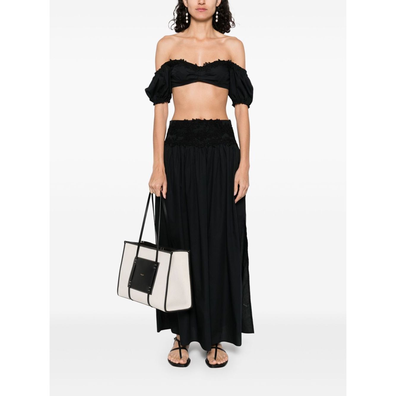 Ermanno Scervino Off-shoulder Lace detail cotton top