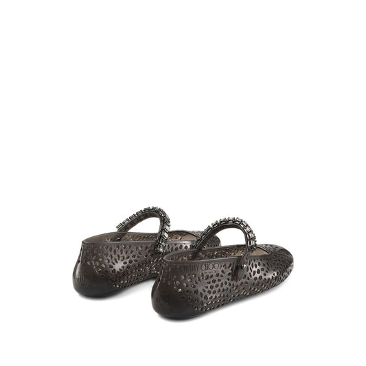 Jimmy Choo The Jelly Ballerina Flats with Crystal Embellishment