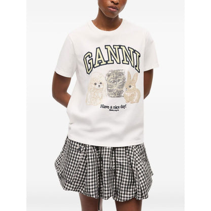 GANNI T-shirts and Polos White