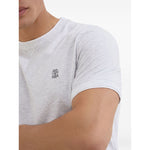 Brunello Cucinelli Cotton jersey crew neck T-shirt with logo and faux-layering