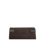 Brunello Cucinelli Essence pouch bag in suede with precious bands