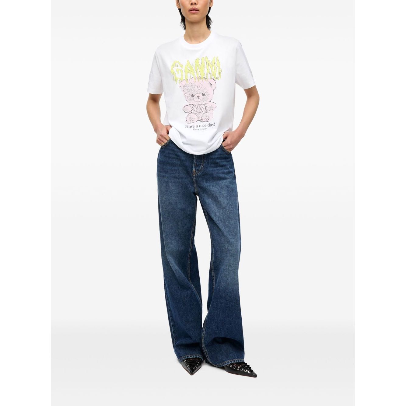 GANNI T-shirts and Polos White