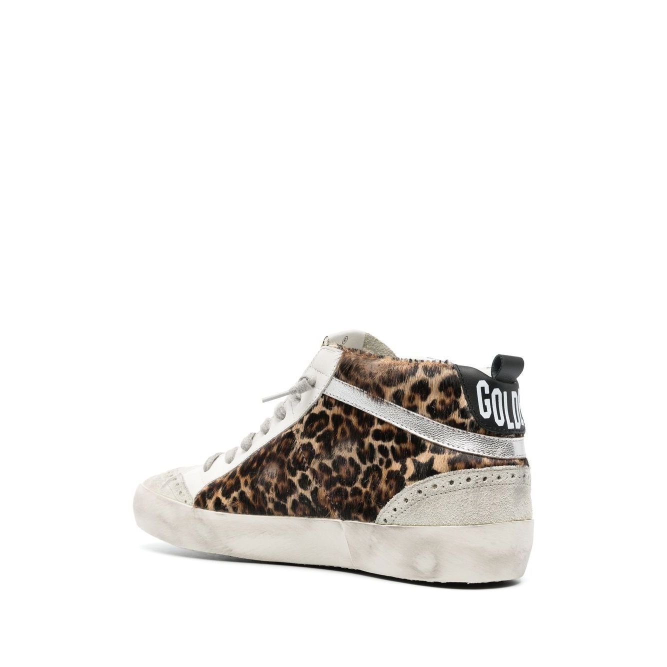 Golden Goose Mid Star Leo ponyskin shoe with star and comma