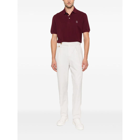 Brunello Cucinelli Embroidered cotton polo shirt
