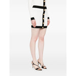 Balmain Button-embellished ribbed-knit mini skirt