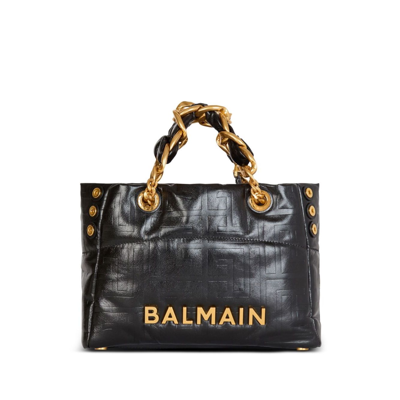 Front view with bag zipped and handles upright.