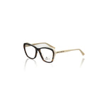 Frankie Morello Multicolor Acetate Women's Frame with turtle pattern and cream temples, showcasing a modern cat-eye design.