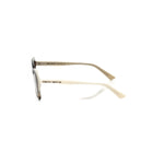 Side view of Frankie Morello Multicolor Acetate Women's Frame eyeglasses with turtle pattern and cream temples.