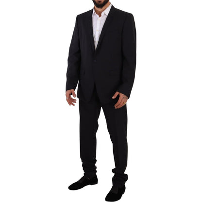 Dolce & Gabbana Blue GOLD Wool Single Breasted 2 Piece Suit