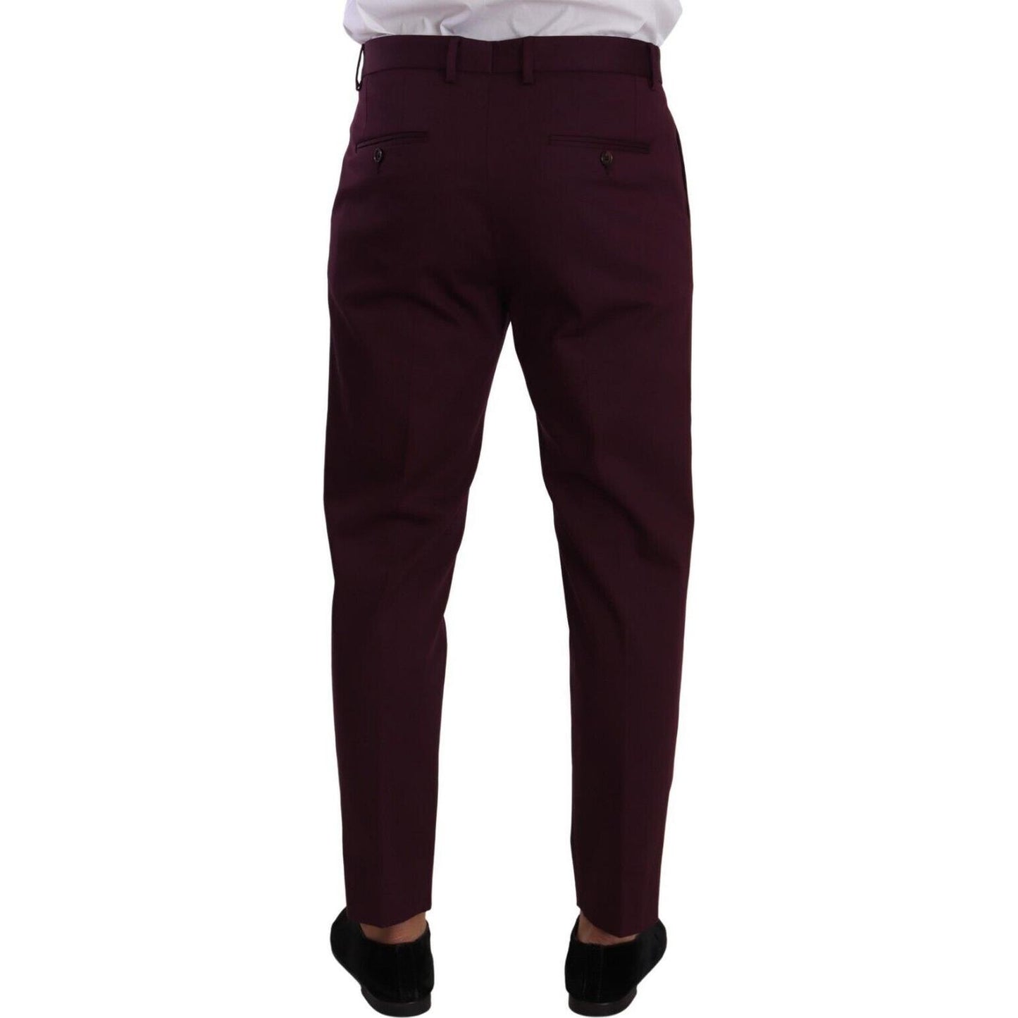 Dolce & Gabbana Purple Cotton Tapered Chinos Dress Pants