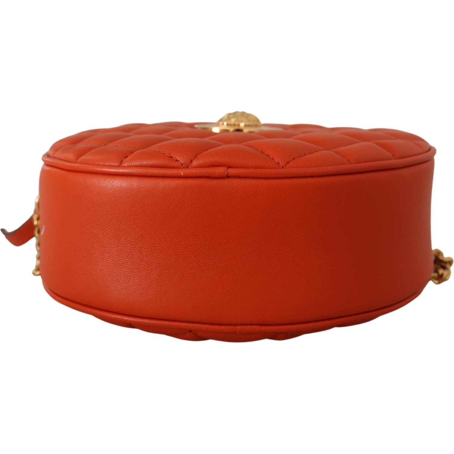 Versace Elegant Round Nappa Leather Crossbody Bag