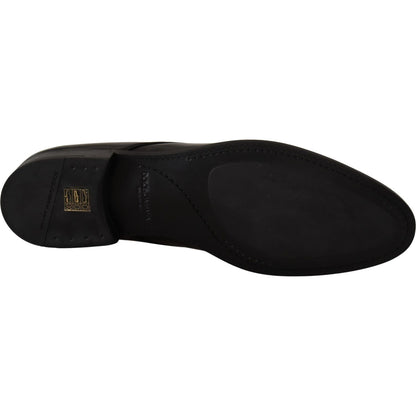 Dolce & Gabbana Black Leather Lace Up Formal Derby Shoes