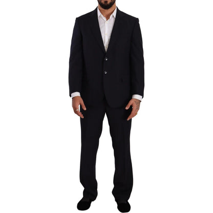 Domenico Tagliente Blue Polyester Single Breasted Formal Suit
