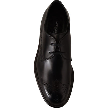 Dolce & Gabbana Black Leather Dress Formal Derby Shoes