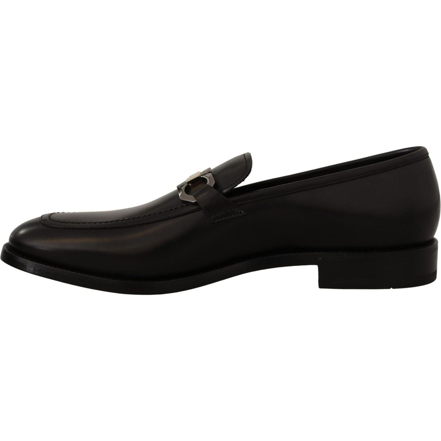 Salvatore Ferragamo Suave Black Leather Gancio Bit Loafers