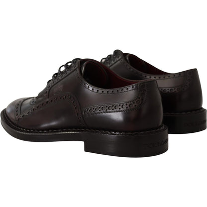 Dolce & Gabbana Purple Leather Oxford Wingtip Formal Shoes