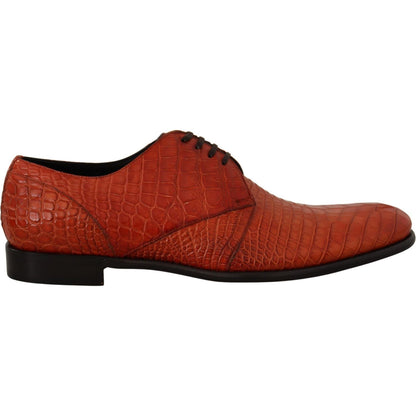 Dolce & Gabbana Orange Exotic Leather Dress Derby Shoes