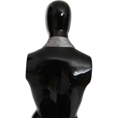 Ermanno Scervino Metallic Silver Silk Neck Wrap Shawl Scarf